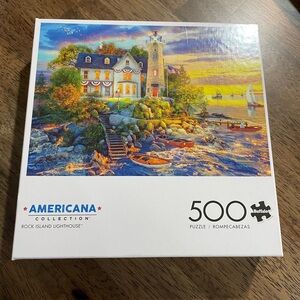 Buffalo Americana Collection 500-Piece Puzzle - Rock Island Lighthouse